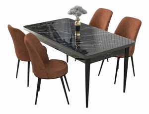 Jedálenský set Nilla 1 (orech barokový + červená) (pre 4 osoby)