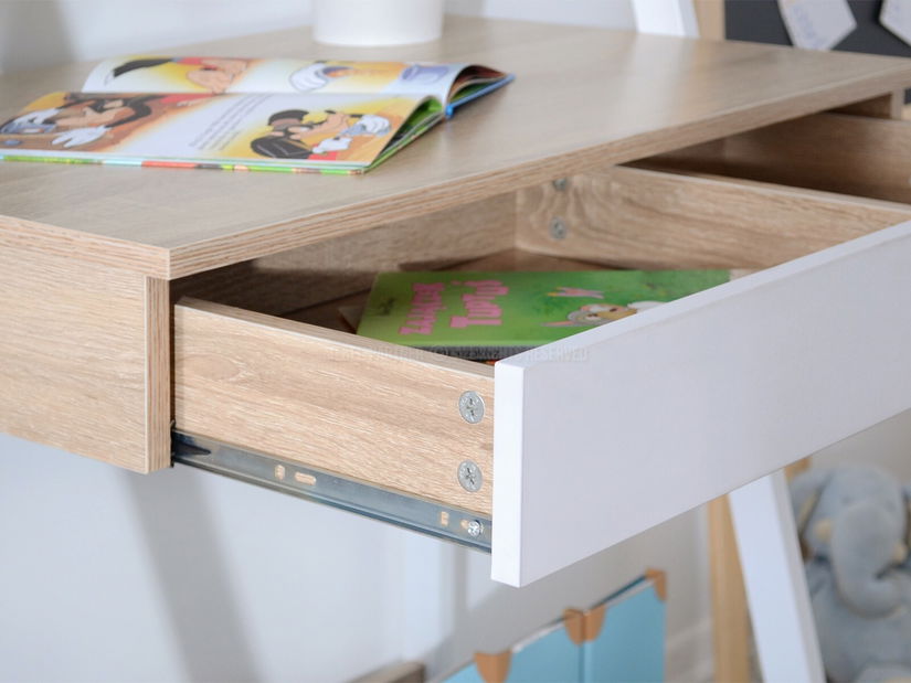 PC asztal Dylen (tölgy + fehér)