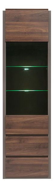 Vitrína BRW Author REG1W2S/20/6 (Láva + Orech Columbia) (s osvetlením)