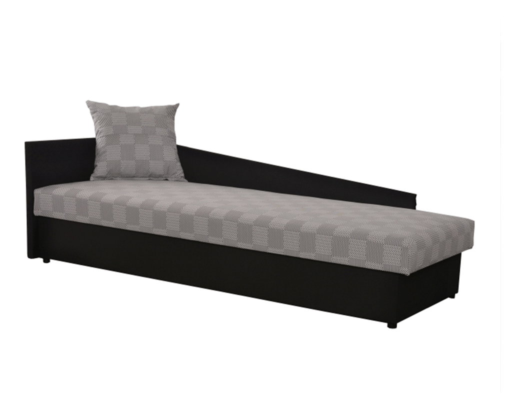 Jednostruki krevet (ležaj) 80 cm Jeannine (siva + crna) (s prostorom za odlaganje) (L) 