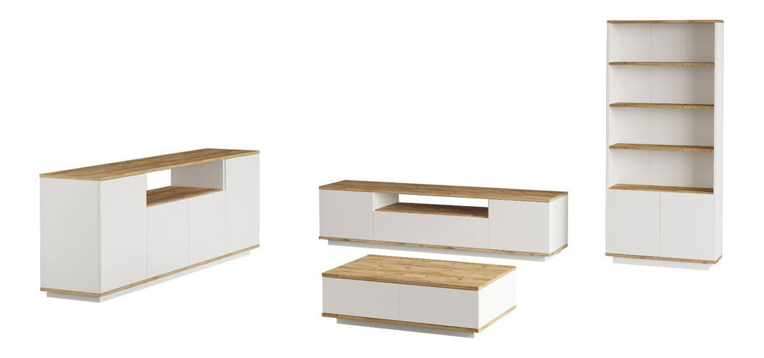 Set mobilier living Fera 19 (pin antlantic + alb)