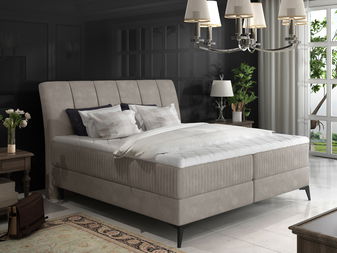 Manželská posteľ Boxspring 180 cm Alberto (béžová) (s matracmi)