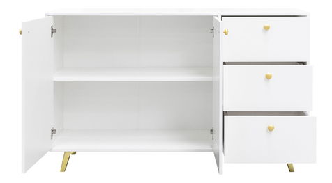 Komoda Astradon 2D3S (biela + zlatá) 