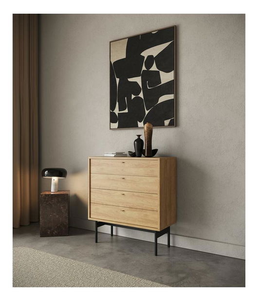 Comodă Oscar O5 (hikor natural + negru)