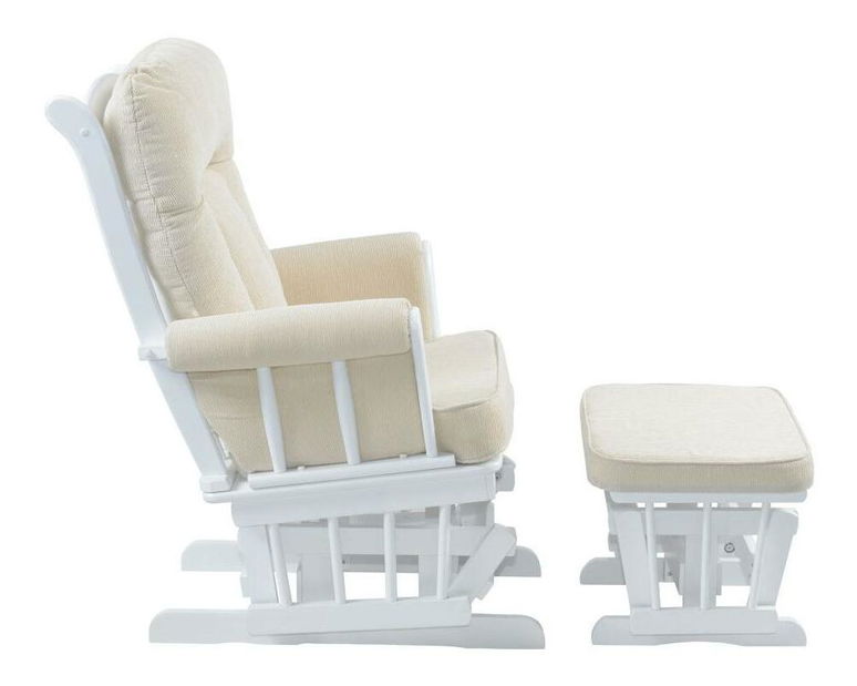 Hojdacie kreslo s podnožou Sofarda (biela + krémová) 