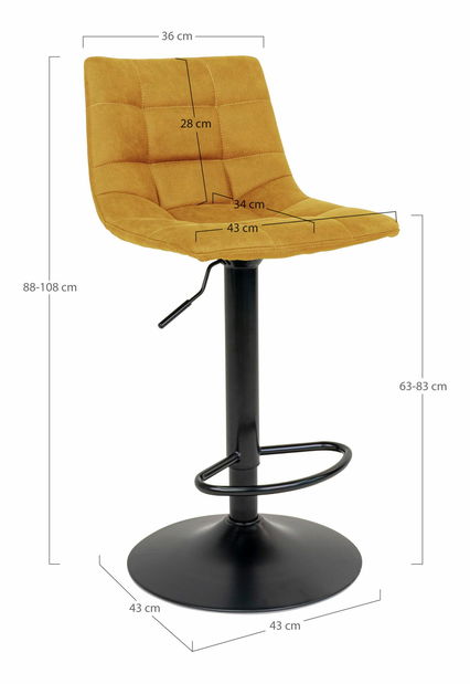 Barová stolička Miveria 2 (horčicová)