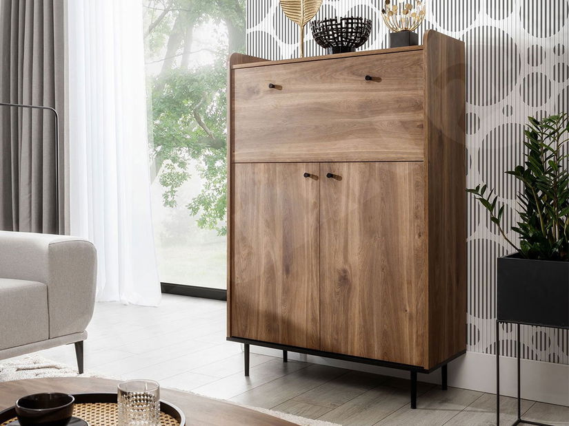 Comodă Percival PC3 (negru + brandy castello)