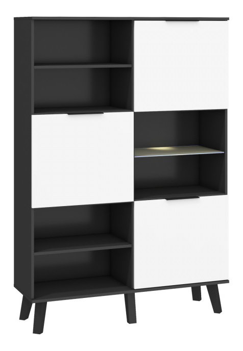 Regál Shela SVN-09 (fekete + fehér fényes)
