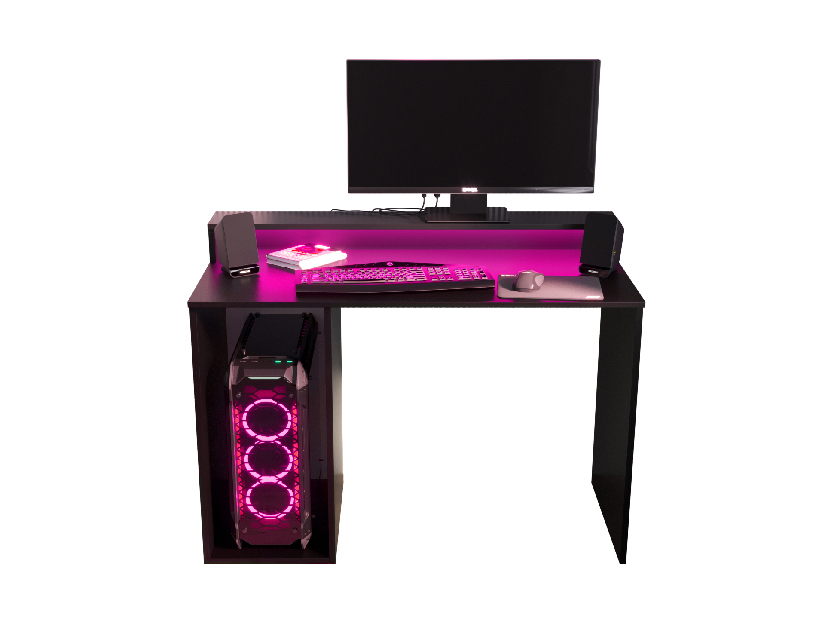 Sarok Gamer PC asztal Garrick 2 (fekete) (LED RGB világítással)