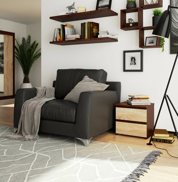 Noćni ormarić Cleania CL2 (wenge + hrast sonoma)