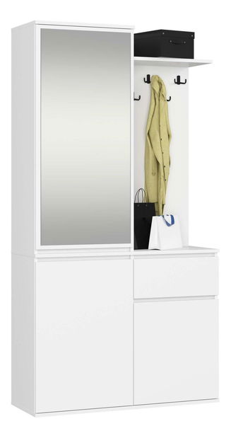 Predsieňová zostava Enteruno (biela) (so zrkadlom)