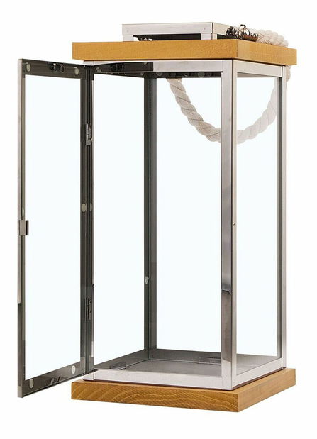 Lámpás BONERO 41 cm (rozsdamentes acél) (ezüst)