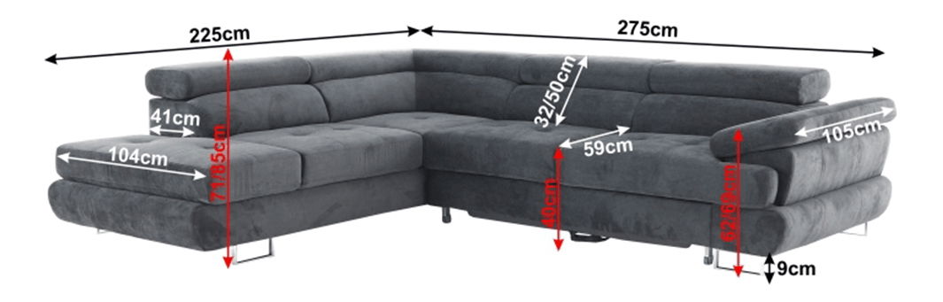 Rohová sedačka Bjorn P OTM-2 (sivá) (L)