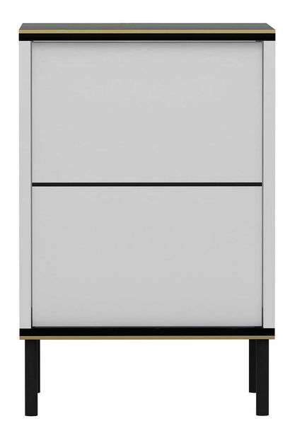 Noćni stolić Iris (bijela + crna + zlatna)