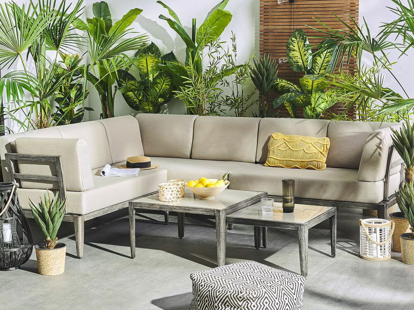 Zahradná sedacia súprava RIN (polyratan) (béžová) (pre 6 osôb)