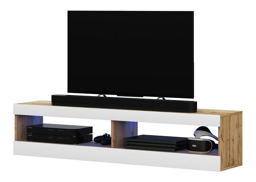 Tv szekrény/asztal Violett 100 (világítással) (lancester tölgy + fehér)