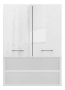 Závesná kúpelňová skrinka Perdieron 1 (lesk biely)