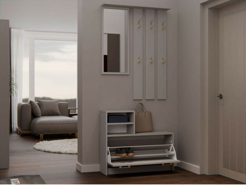 Set mobilier hol Vayan 1 (maro deschis) (cu oglindă)