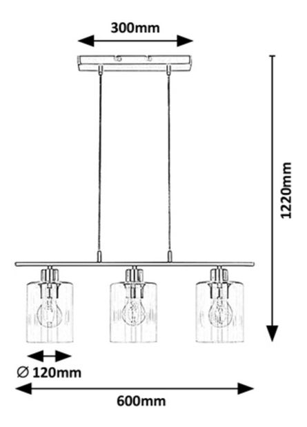Függesztett lámpa Brookit 3580 (szatén króm)