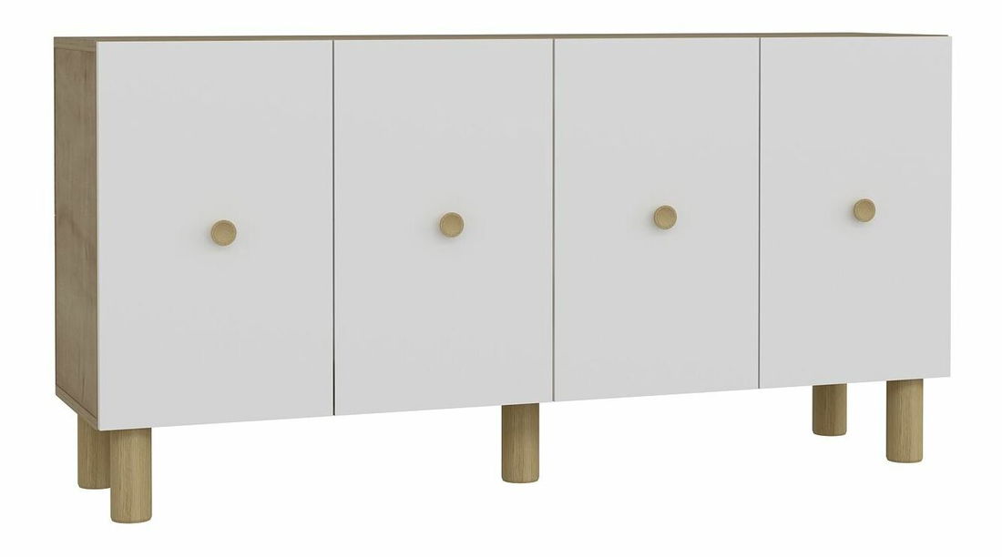 Komoda Moncici K (safirni hrast + bijela)