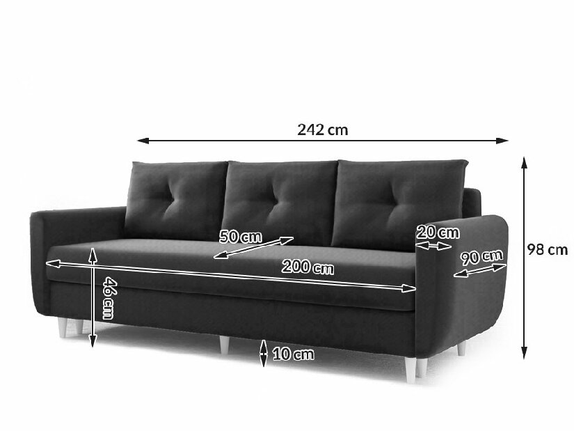 Háromszemélyes kanapé Maugli (sötétbézs)