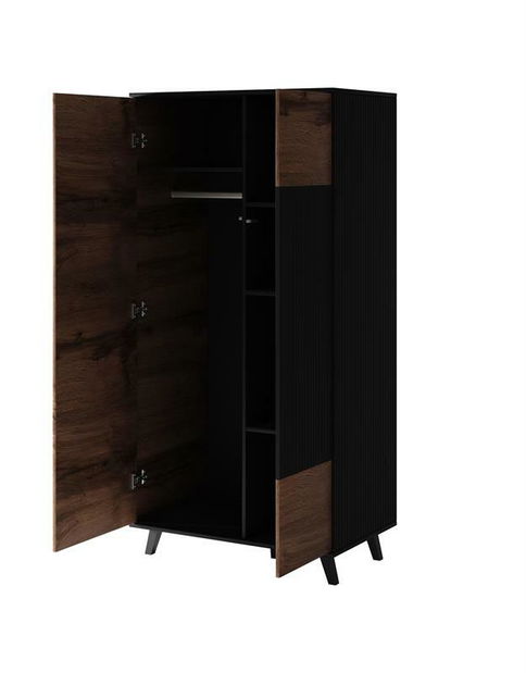 Ruhásszekrény Remali (fekete + wotan tölgy)