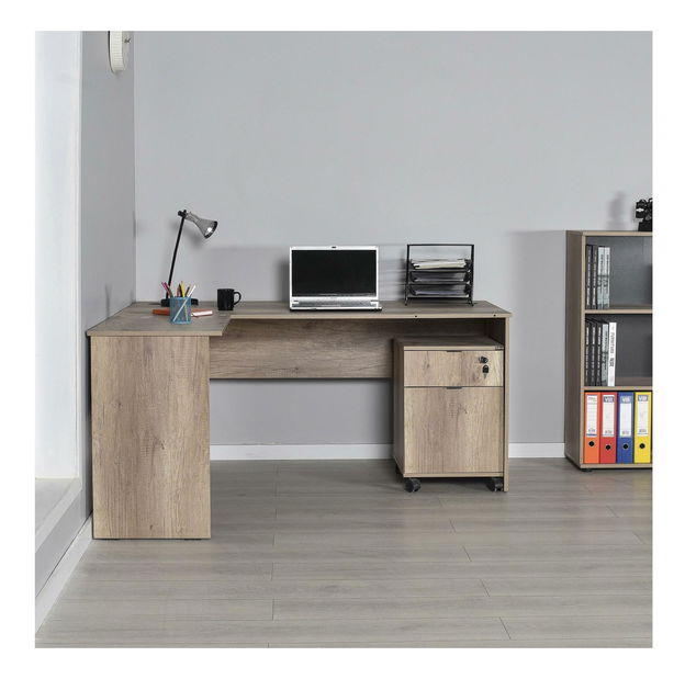 Kutni PC stolić Raven (orah svijetli)