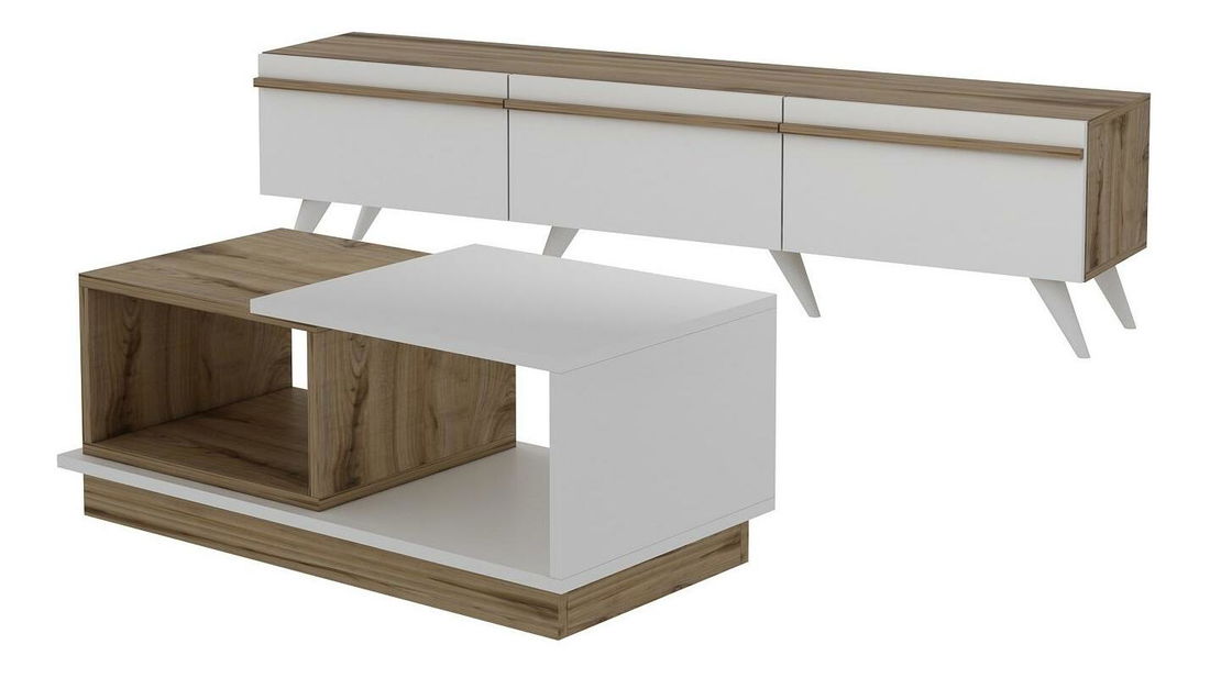 Set za dnevni boravak Vegas (bijela + safirni hrast)