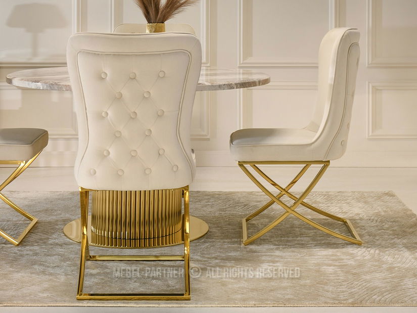 Scaun sufragerie Norsar (bej + auriu)