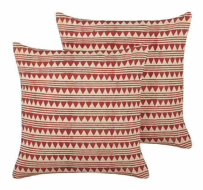 Sada 2 ozdobných vankúšov 45 x 45 cm Degla (červená)