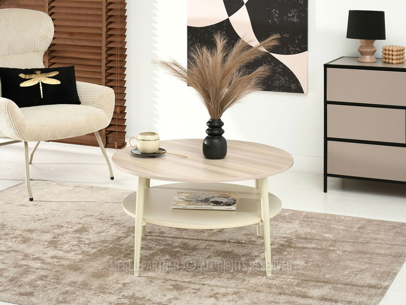 Stolić za kavu Randolf Xl (pepeljasto bež + krem)