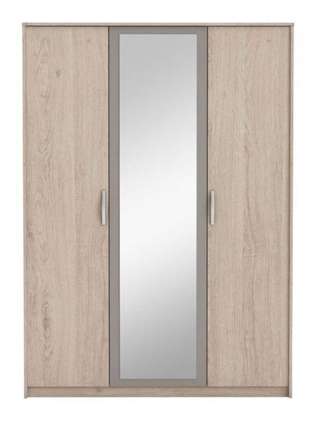 Ormar za garderobu Bihop 3D1Z (hrast arizona + siva)