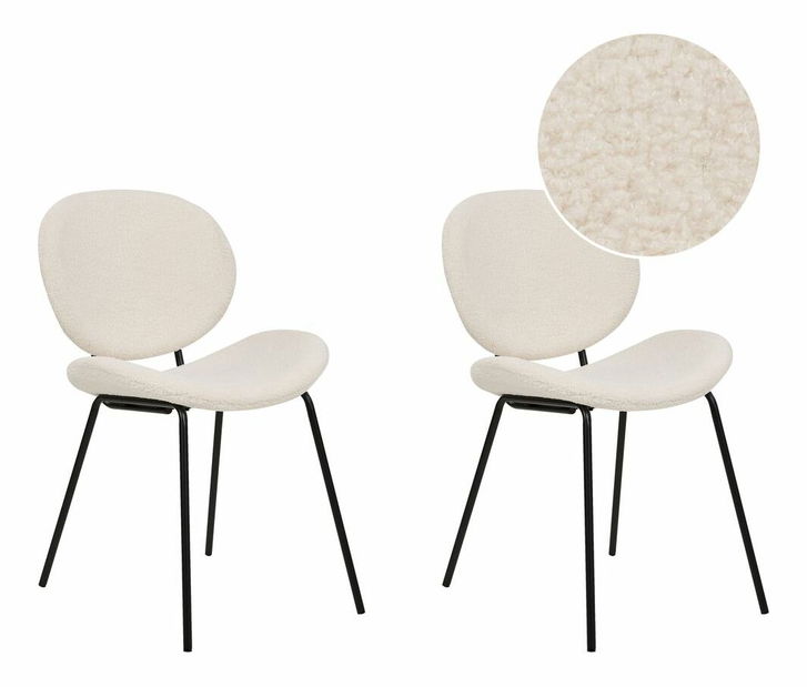 Set 2 buc scaune de sufragerie Luaza (alb)