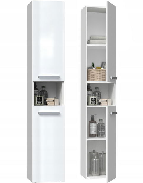 Kúpeľňová skrinka Neltossa 8 (lesk biely)