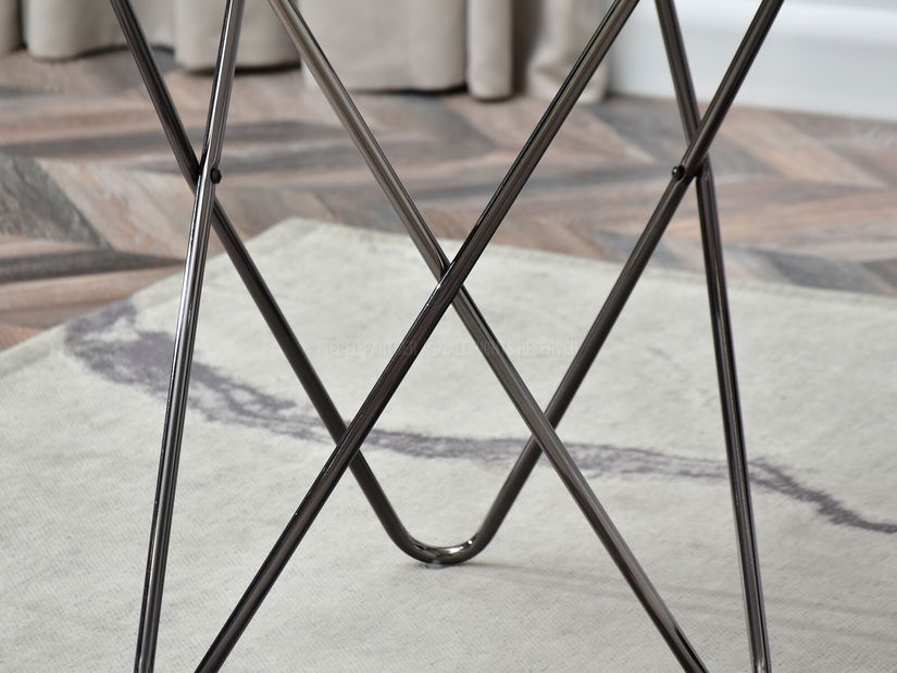 Măsuță de cafea Armin S (marmură albă + negru)