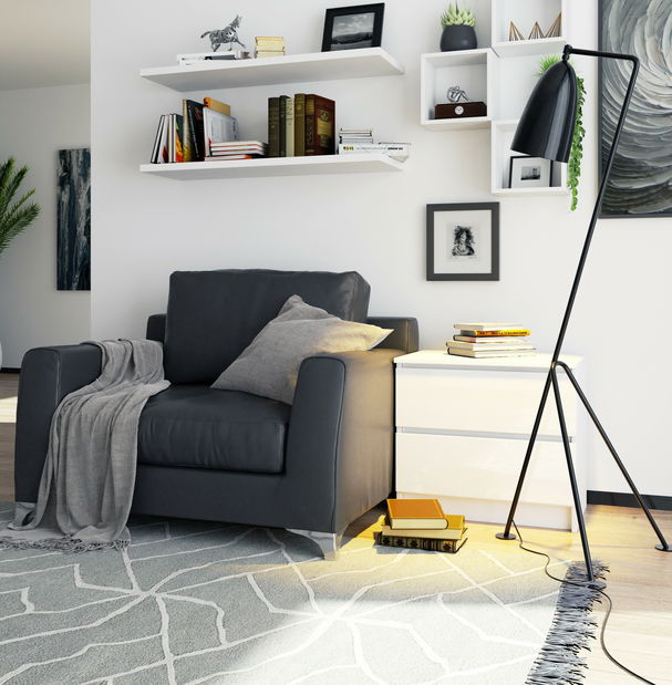 Noćni stolić Kalista (bijeli sjaj)