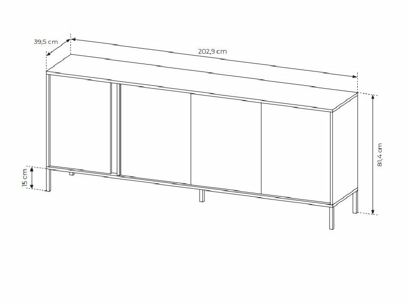 Komoda Danton 4D (bež)