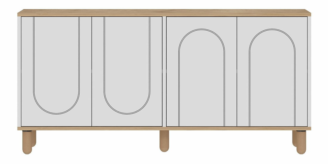 Skrinka Rava (dub zafírový + biela)