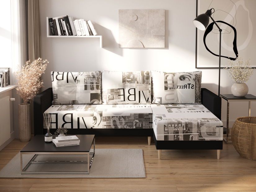 Colțar Glimmer L (crem + Negru) (D)