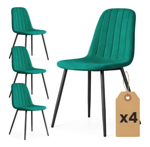 Set 4 scaune de sufragerie Lumbo (verde închis)
