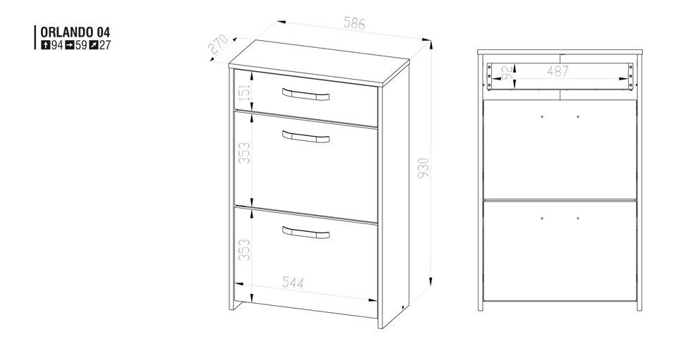 Cipőtároló (cipősszekrény) Orlando 04