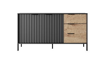 Comodă Rastafa 2D3S (Stejar artisan + Negru)