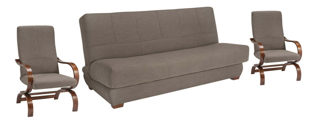 Sedacia súprava BRW Aston 3K + 2x Aston ES 3+1+1 (hnedá)