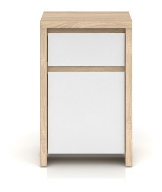 Comodă Kasey KOM1D1SP (Stejar sonoma + Alb lucios)