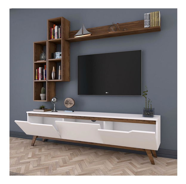 Set za dnevni boravak Mitevu 10 (bijela + orah)