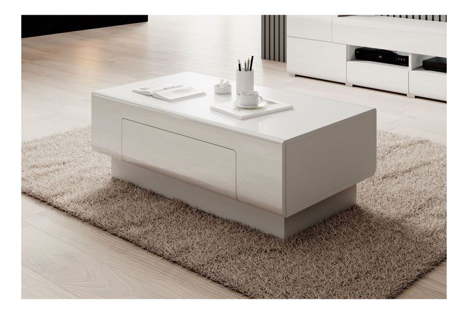 Konferenčný stolík Tamie Typ 99 (biela + lesk biely)