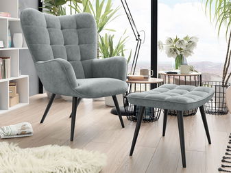 Fotoliu Mirjan Rovani cu taburete (gri (HCd -39)) *vânzare stoc