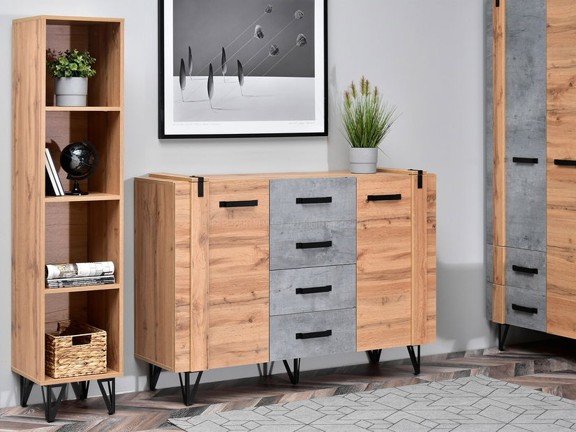 Mobilier living Suspendera SH05 (stejar + negru)