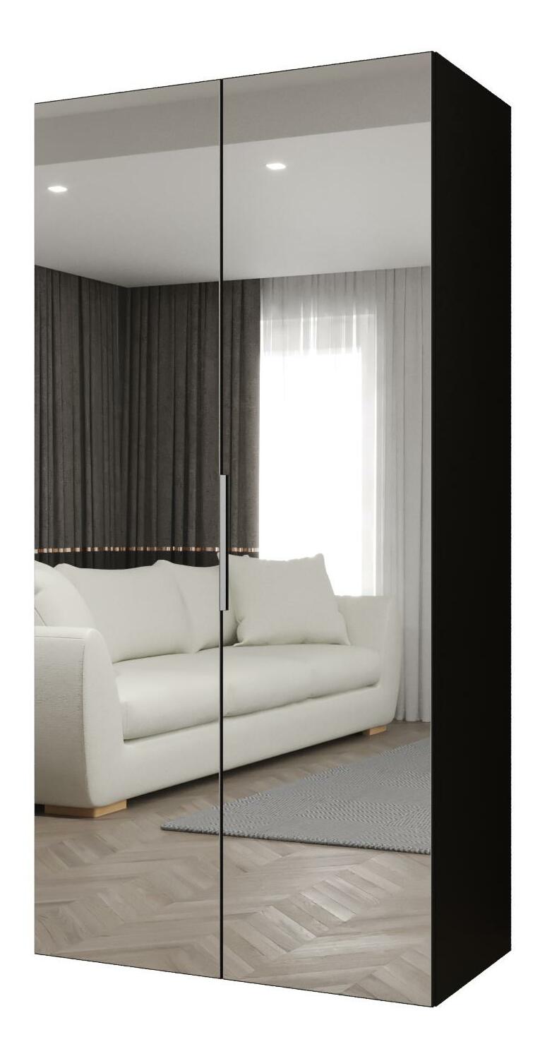 Šatníková skriňa 100 cm Mirabella 3 (čierna + kašmír)