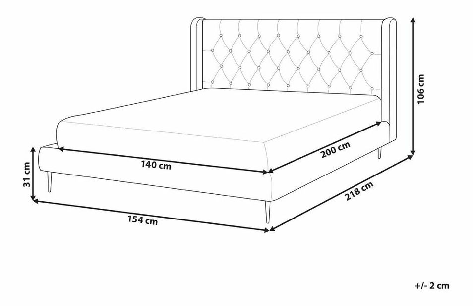 Bračni krevet 140 cm Flora (bež) (s podnicom)